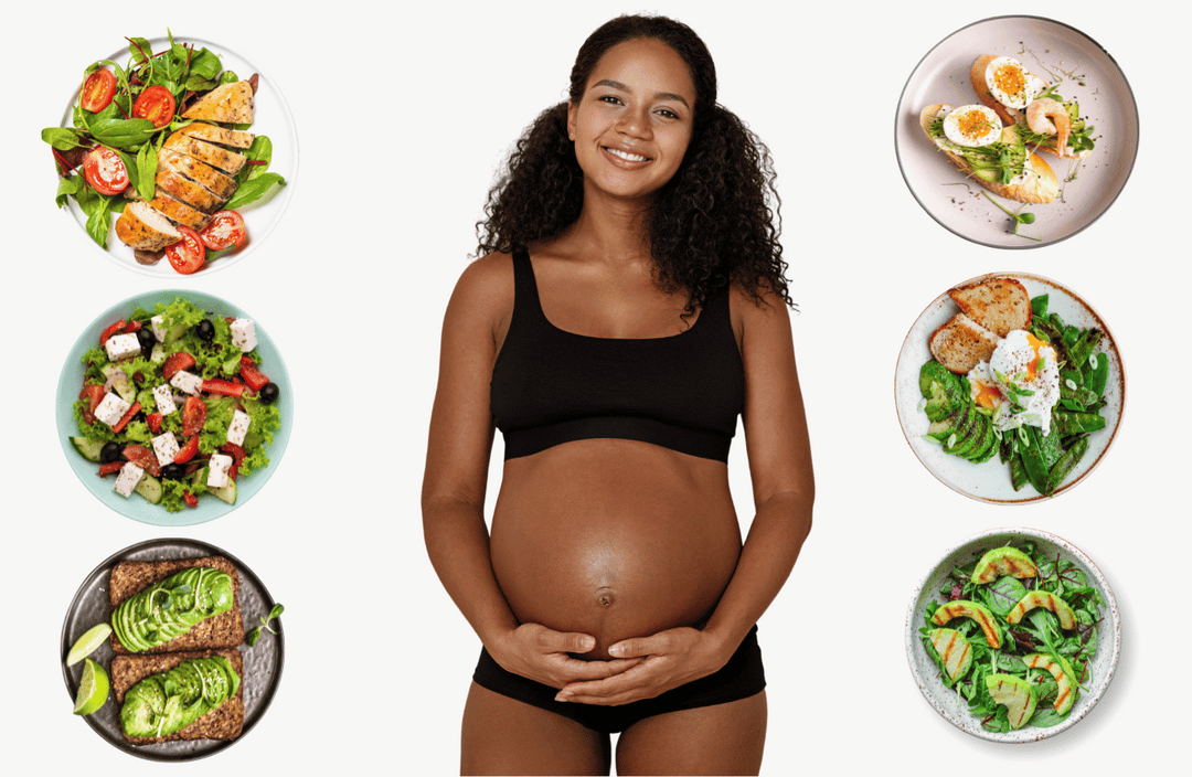 Pregnant woman with healthy meals for prenatal nutrition – secretsoftea.com