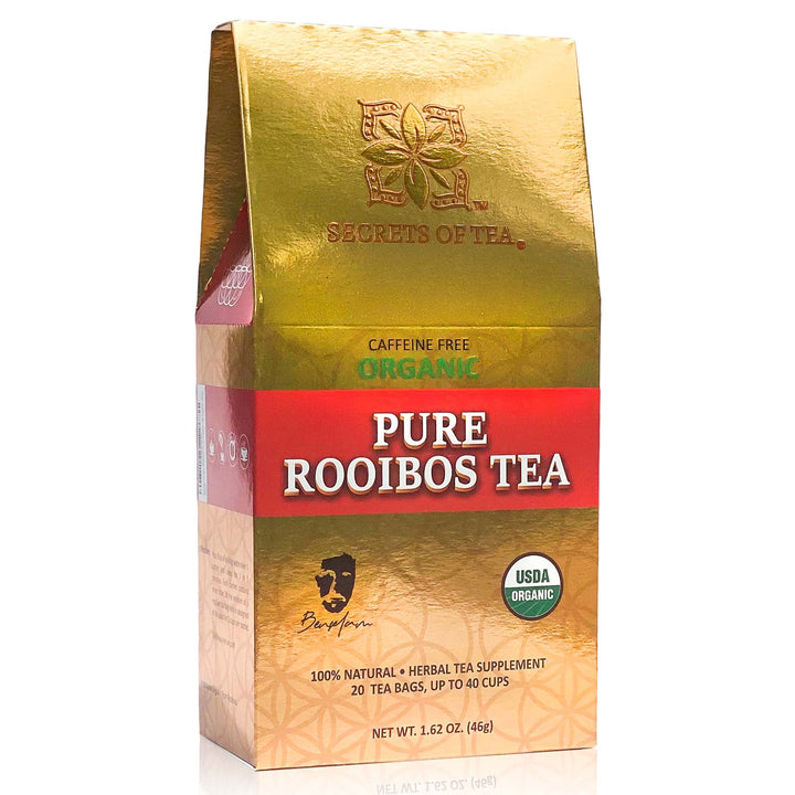 Rooibos Tea-USDA Organic & Caffeine Free- 40 Servings - Secrets Of Tea