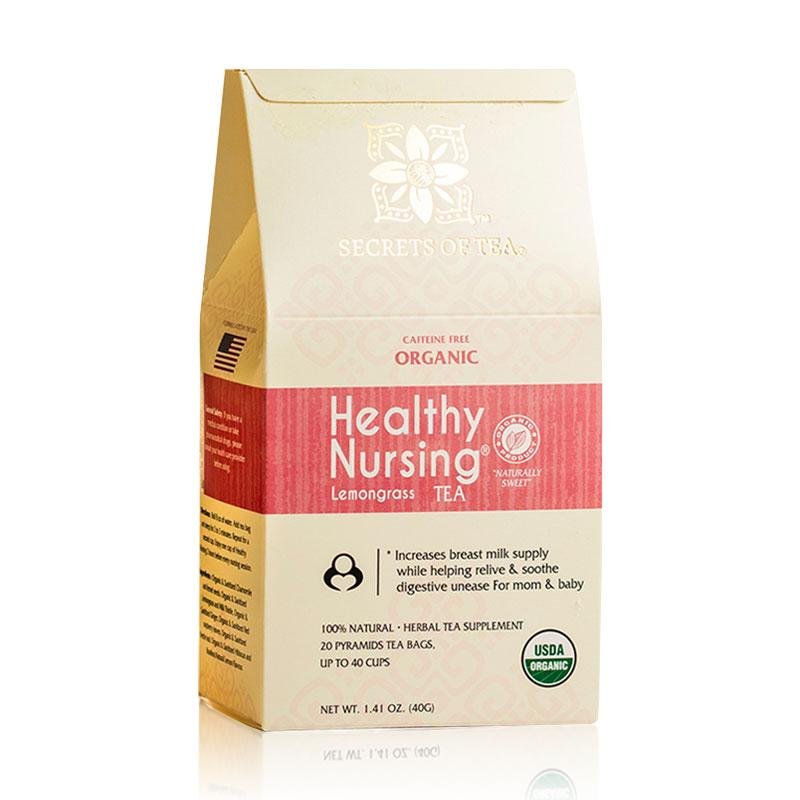 Healthy Nursing Lemongrass Lactation Tea-USDA Organic & Caffeine Free- 40 Servings - Secrets Of Tea